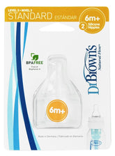 Dr Brown's Natural Flow Level 3 nipple set with six supersoft silicone nipples for standard bottles.