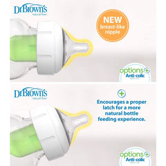 Includes two Dr. Brown's Natural Flow Wide Neck Nipples for feeding options