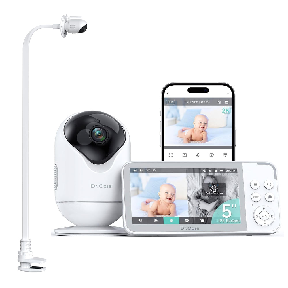 Dr.Care VistaView clip mount in action for flexible baby monitoring.