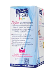 Dr. Fischer wipes rinse-free, convenient for quick eye cleaning on the go