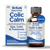 Dr. Kids Colic Calm bottle dispense for precise dosing and quick fussiness relief.