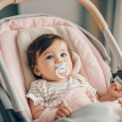 Draklary silicone pacifier clip suitable for newborns and tots, offering secure attachment.