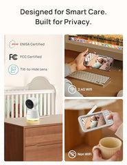 Dr.Care LumiView with two cameras enabling panoramic baby view and separate room monitoring.