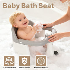 Drconox baby bath seat with four suction cups stays stable on tub surface