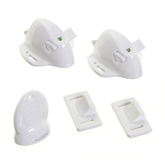 Dreambaby Adhesive Mag Locks on cabinet front for discreet child safety