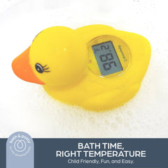 Dreambaby duck floating bath toy doubles as a safety thermometer for newborn baths.