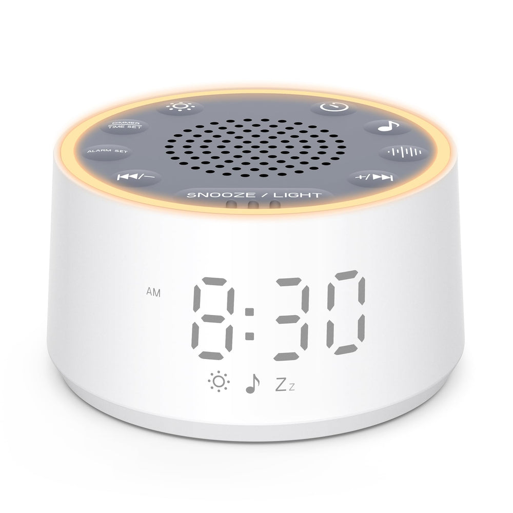 Dreamegg Sound Machine with Nursery Lamp front view promoting a soothing nursery environment