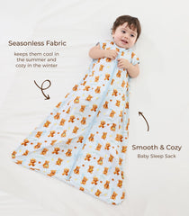 DREAMHALO sleep sack with roomy bottom supports kicking and movement