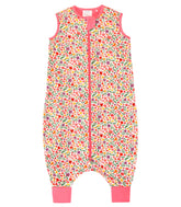 DreamHalo toddler sleep sack with floral bamboo fabric shown from the front for a cozy fit.