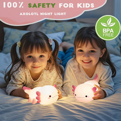 DREAMING MY DREAM axolotl night light features a timer function for smooth bedtimes.