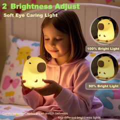 Rechargeable capybara lamp via USB for portable illumination