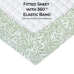 Dreamology crib sheet with elastic edge demonstrating secure fit