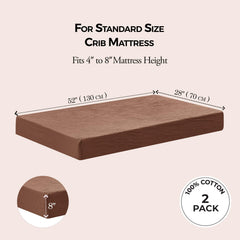 Dreamology standard 52x28 crib sheet demonstrates snug mattress fit.