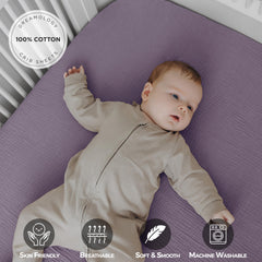 Dreamology muslin crib sheet fabric appears soft and breathable for baby comfort.