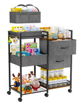 DreamPine baby storage cart with drawers keeps essentials organized.