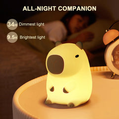Drecoam Capybara night light with timer helps kids drift to sleep.