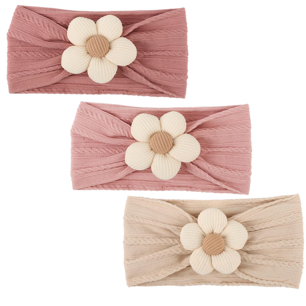 DRESHOW BQUBO pink flower headband for newborns with gentle nylon