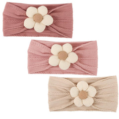 DRESHOW BQUBO pink flower headband for newborns with gentle nylon
