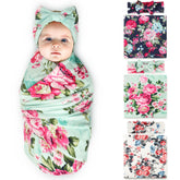 DRESHOW BQUBO floral swaddle blanket set, cozy photo-ready newborn comfort.