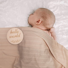 DRESHOW BQUBO Hello World birth card, keepsake moment
