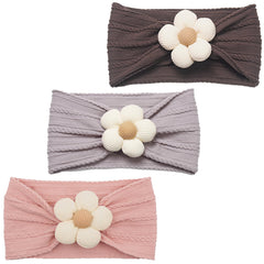 Dresyu baby flower headbands multicolor set with soft nylon for newborns to toddlers.
