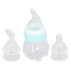 Drfeify detachable infant feeder with spoon attachment for convenient feeding.