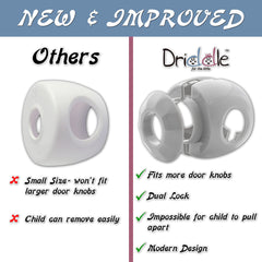 Driddle larger-size door knob safety cover fits most spherical doorknobs for easy use.