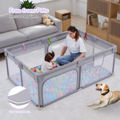 Dripex large playpen with anti-slip feet for stability during play