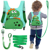 Dr.meter dinosaur design harness worn as a backpack with secure pocket