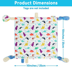 Dr.Rapeti dinosaur tag blanket with soft ribbons for chew-safe texture.