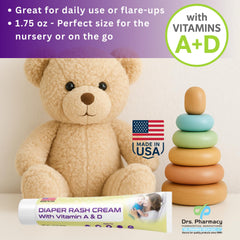 Drs. Pharmacy Diaper Rash Cream barrier application demonstrates protective layer against moisture.