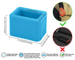 DS Distinctive Style blue buckle buddy helps children buckle themselves.