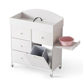 DTK Baby Dresser with Changing Table Top in white, offering convenient diaper changes within reach.