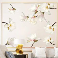DTLIFEK white magnolia decal on a children's bedroom wall