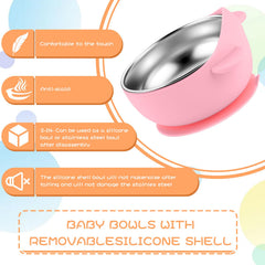 Dualshine suction base keeps bowls steady on table, reducing spill risk during meals.