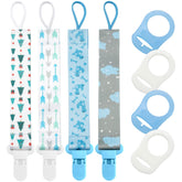 dudoct dummy clips with blue pattern secure pacifier on the go