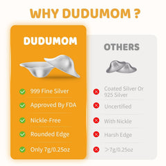 Dudumom Silver Nursing Cups are nickel-free and BPA-free for sensitive skin.