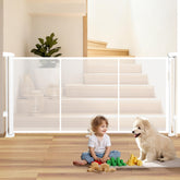 Duelala 41-inch tall 81-inch wide baby gate covering stairs for safety