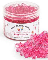 DUIJINYU clear pink mini acrylic pacifiers for decorative party favors.