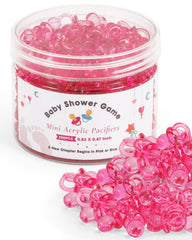 DUIJINYU clear pink mini acrylic pacifiers for decorative party favors.