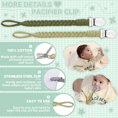 Duludulu green braided clip attached to clothing prevents drops and dirt