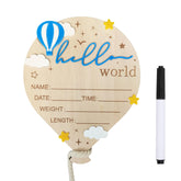 DUOJINSANXI baby announcement sign with balloon design for navy nursery decor and photos