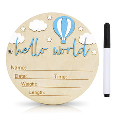 DUOJINSANXI wooden baby announcement sign with balloon and cloud for nursery decor