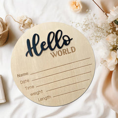 Solid wooden plaque featuring birth stats for a keepsake memory