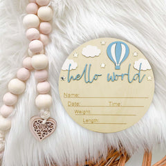 DUOJINSANXI wooden birth sign suitable for hospital or home decor