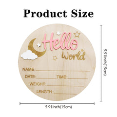 DUOJINSANXI Baby Announcement Sign pink wood texture for nursery decor.