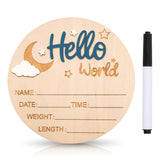 DUOJINSANXI baby announcement sign with hello world, keepsake for nursery decor