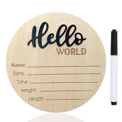 DUOJINSANXI baby announcement sign with Hello World for newborn photos
