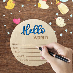 DUOJINSANXI blue wooden sign as nursery decor and wall prop