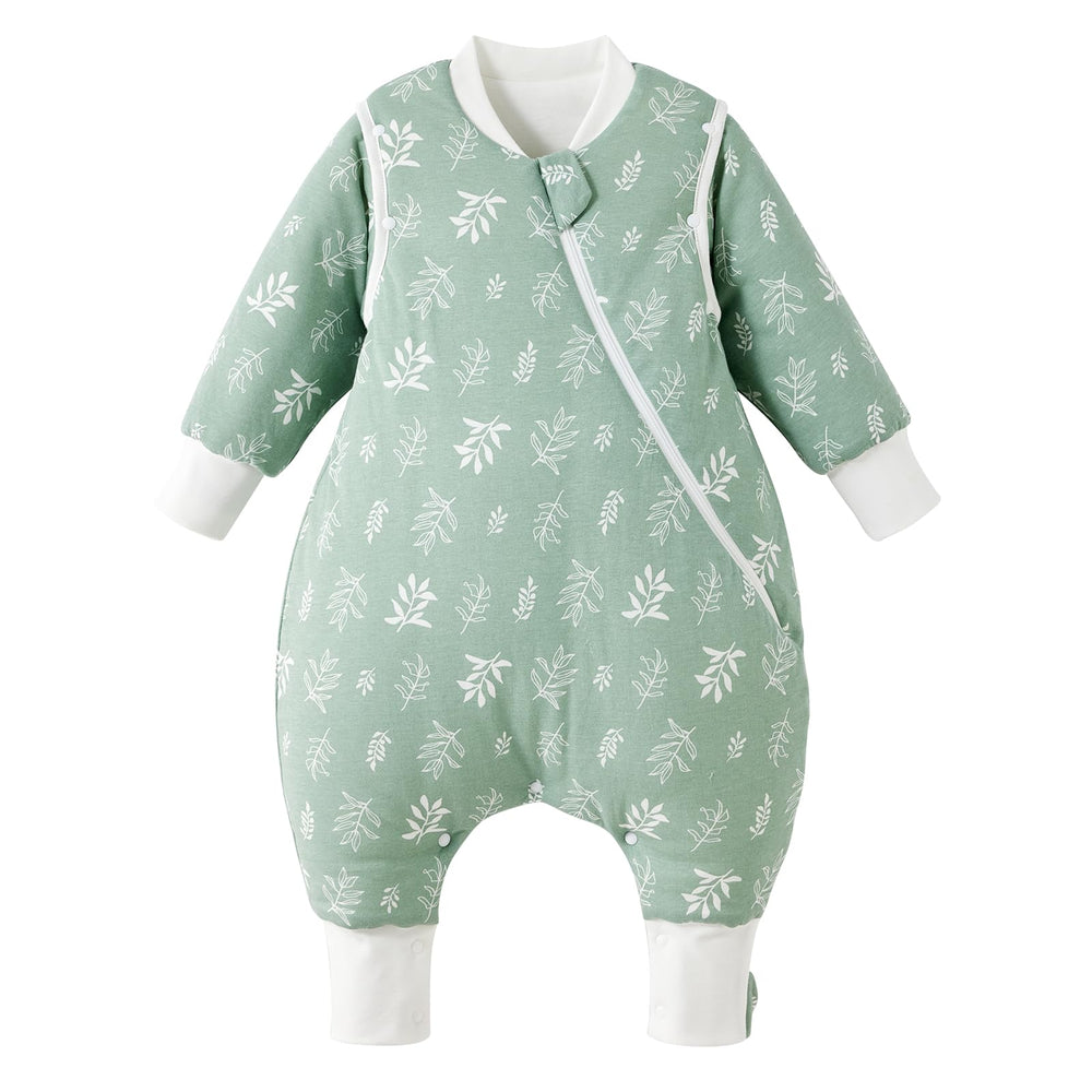 Duomiaomiao 3.5 tog toddler sleep bag front view shows cozy warmth for cool nights